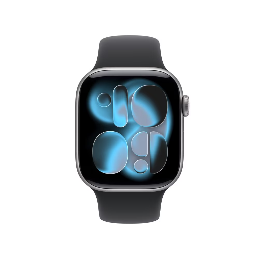 Apple Watch Series 11 GPS - Caixa cinza-espacial de alumínio – 42 mm - Pulseira esportiva preta