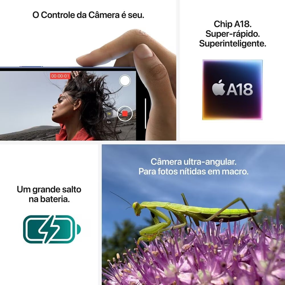 Apple iPhone 16 - Verde-Acinzentado