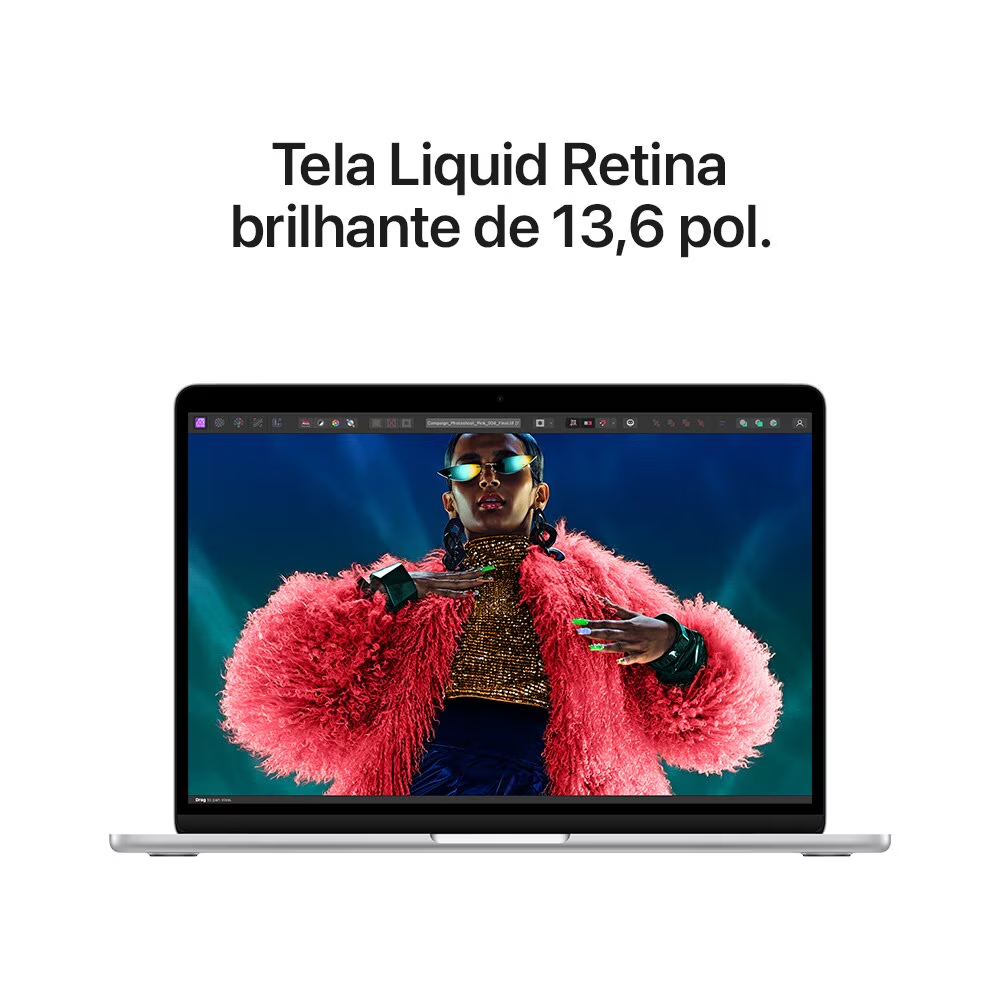 Apple MacBook Air 13", M3, CPU de 8 núcleos, GPU de 8 núcleos, 16GB RAM, 256GB SSD- Prateado