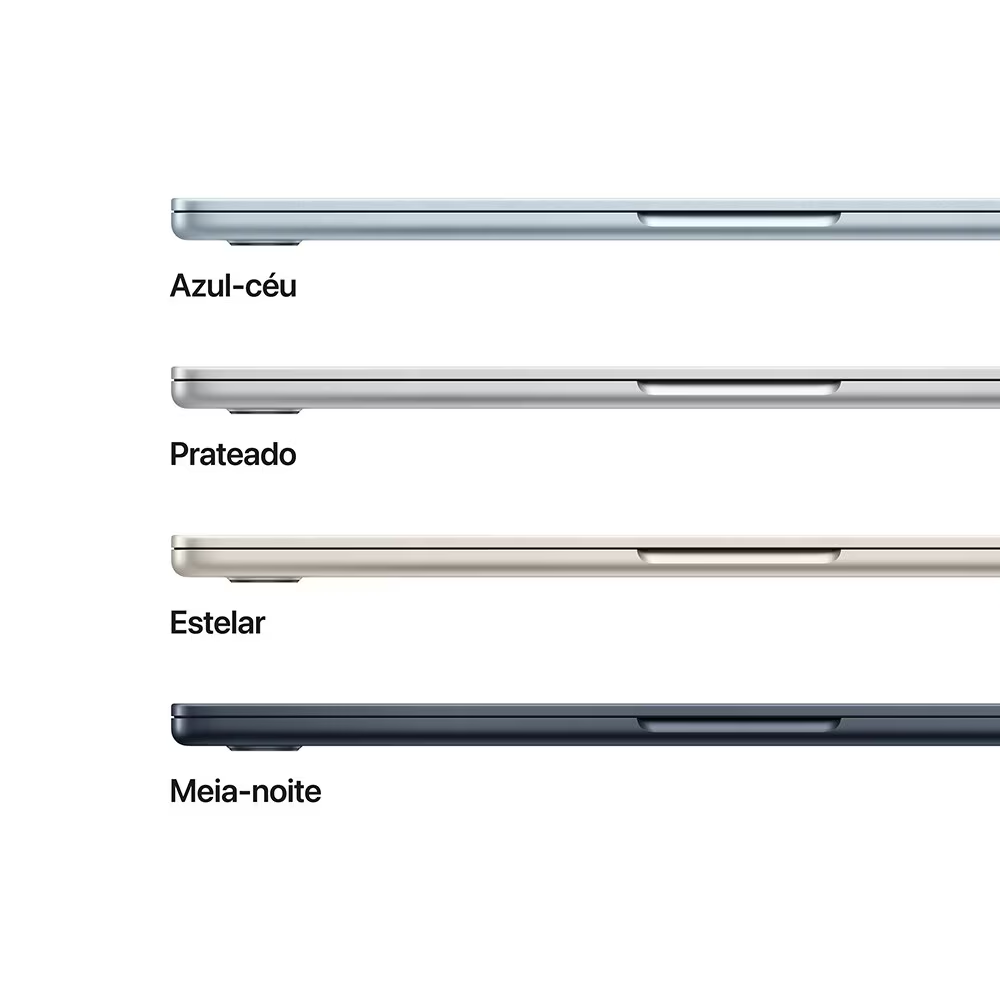 Apple Macbook Air 13", M4, com CPU de 10 núcleos, GPU de 10 núcleos, 16GB RAM, 512GB SSD - Estelar