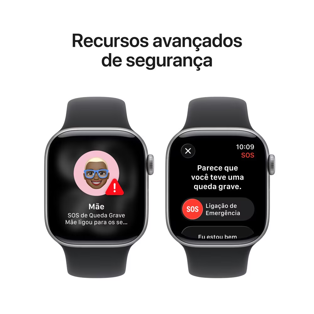 Apple Watch Series 11 GPS - Caixa cinza-espacial de alumínio – 42 mm - Pulseira esportiva preta