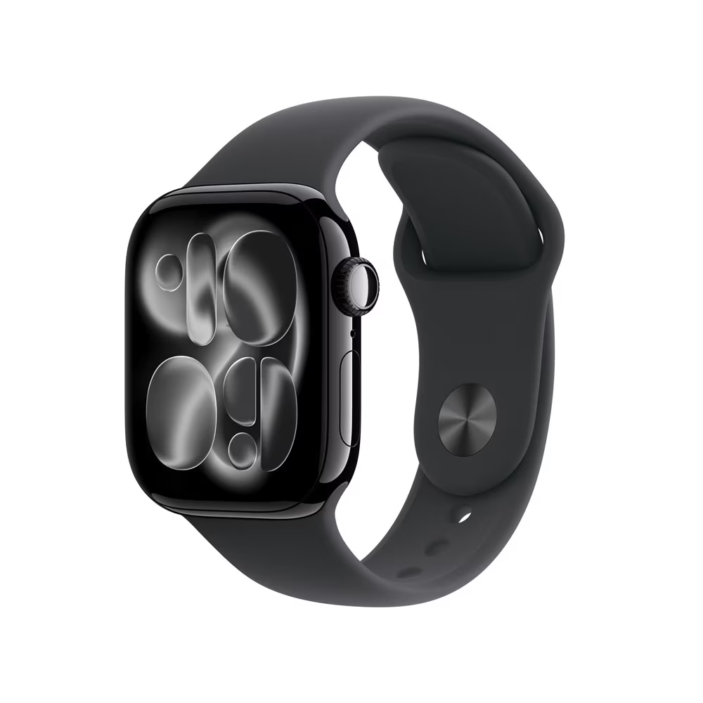 Apple Watch Series 11 GPS - Caixa preta brilhante de alumínio – 42 mm - Pulseira esportiva preta